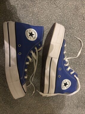 Converse High Top Sneakers in Royal Blue and White